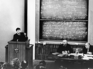 Защита диссертации. В. В. Пархомчук, Г. И. Будкер, Л. М. Барков. 1975 г.